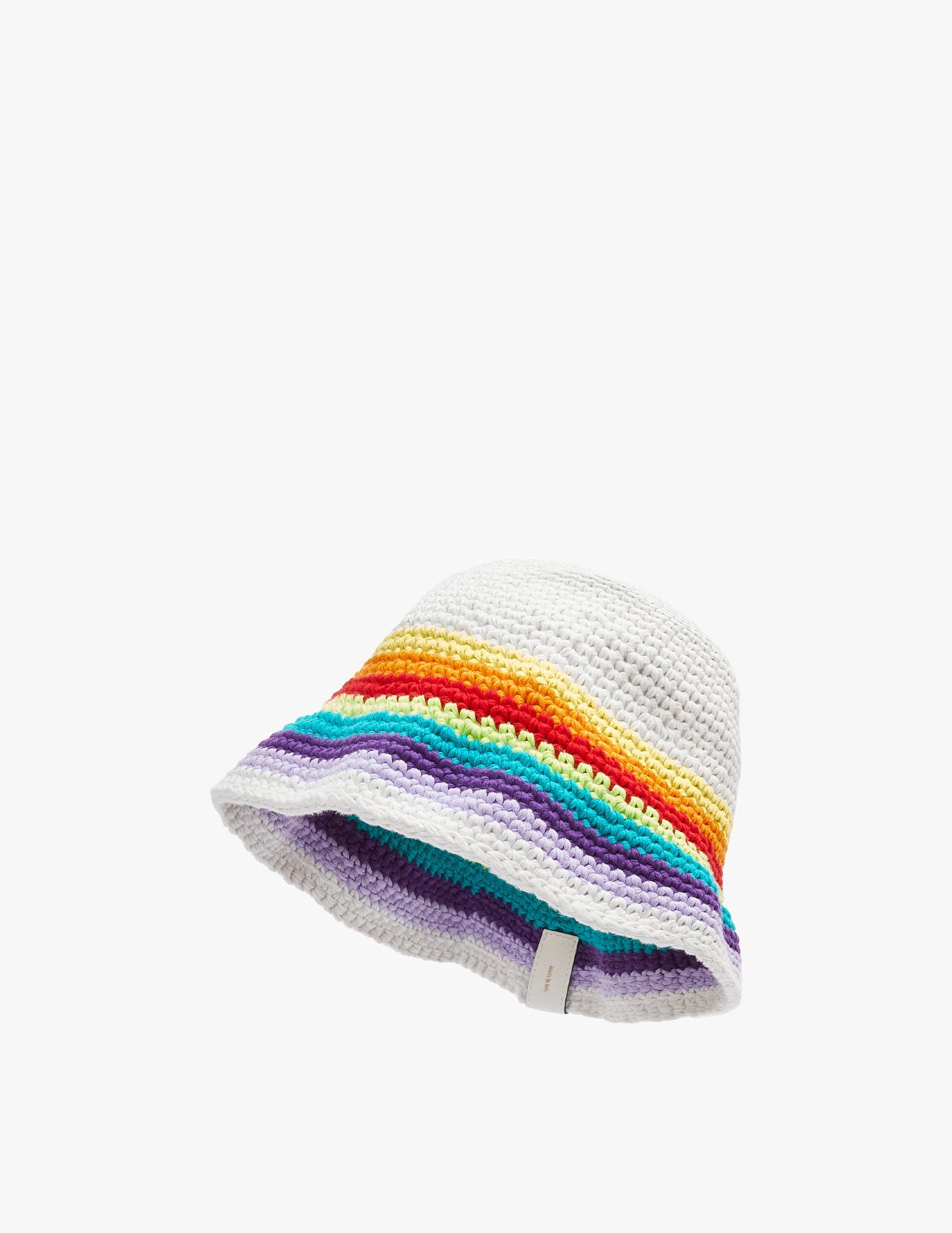Shop LOEWE Crochet hat in cotton and calfskin on Rinascente