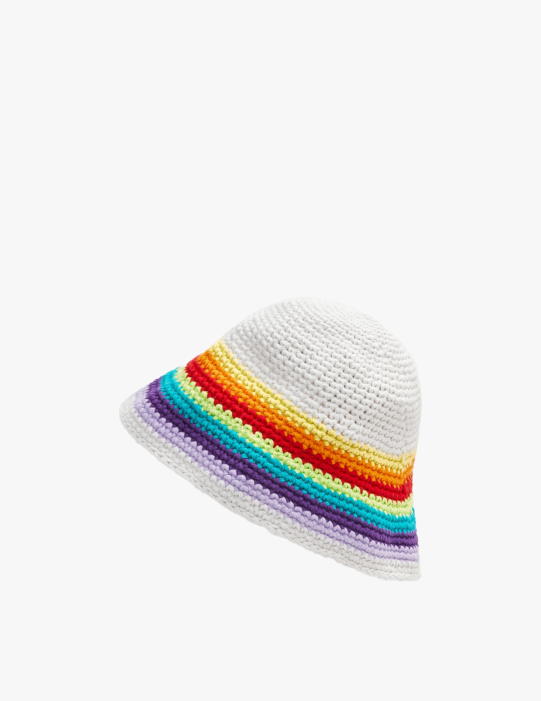 Shop LOEWE Crochet hat in cotton and calfskin on Rinascente display picture 1