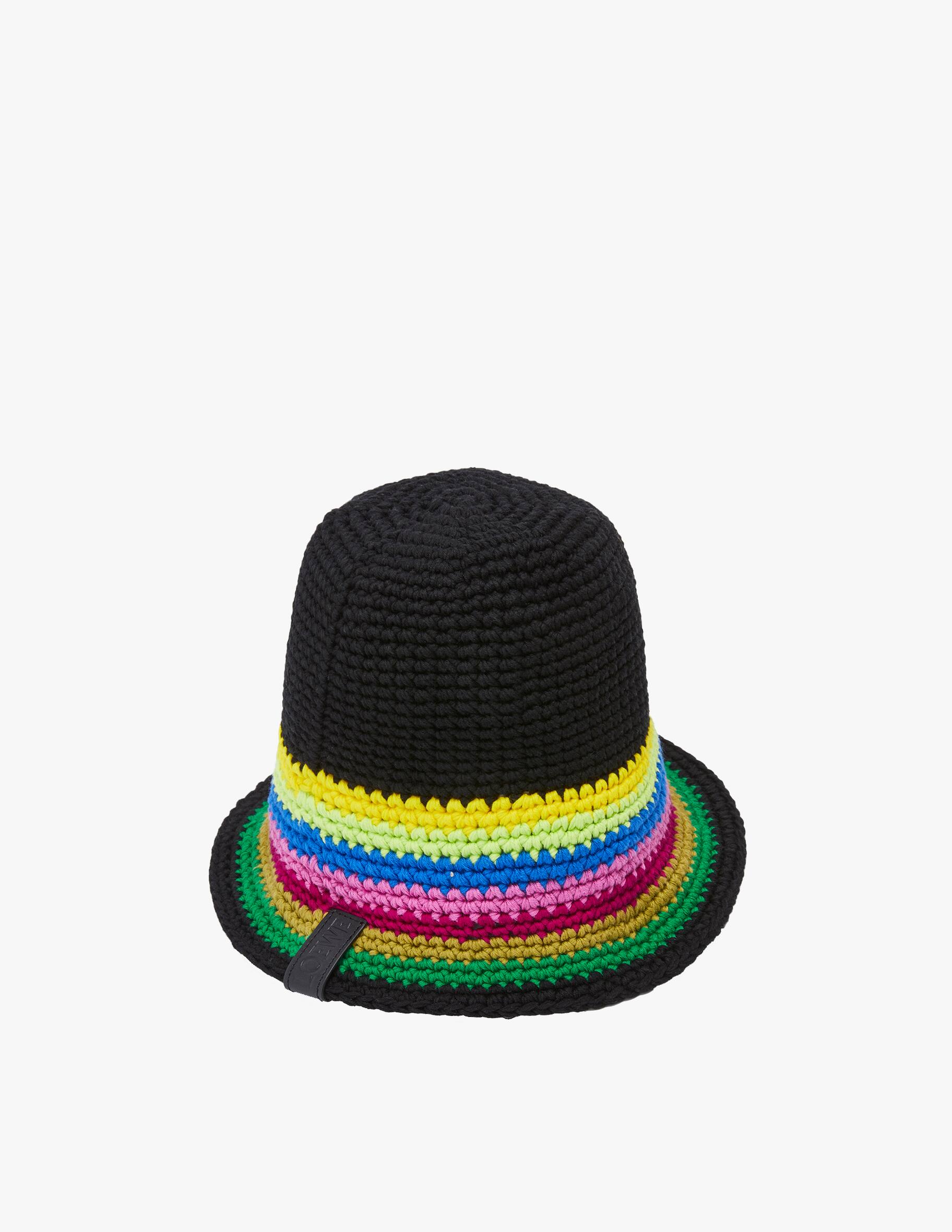 ?NWT Loewe Hat Crochet Cotton Multicolor with embossed calfskin leather logo NEW this slutti lil summer tomato is home grown ? (inspo  main image 3