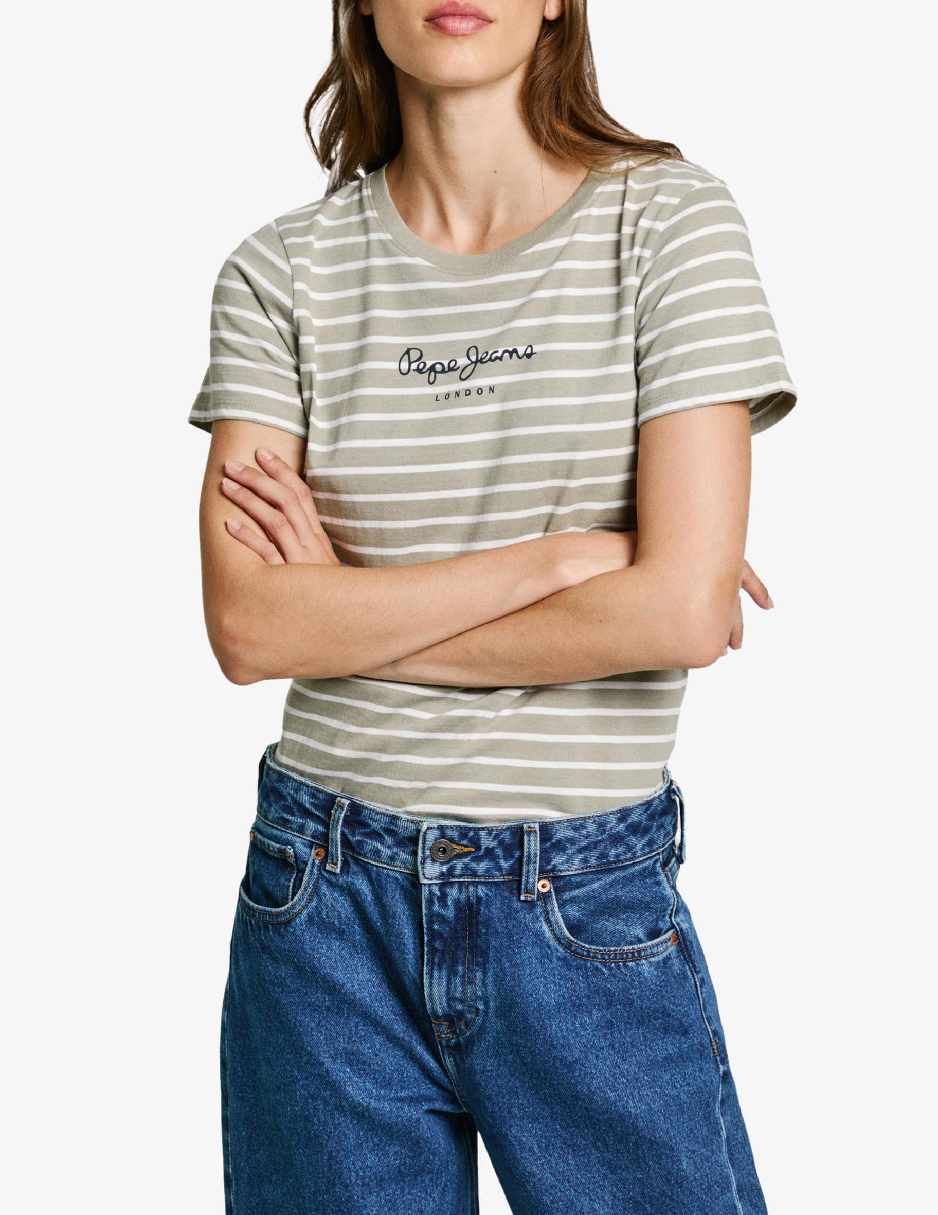 T-Shirt Pepe Jeans Cala Marrone per Donna