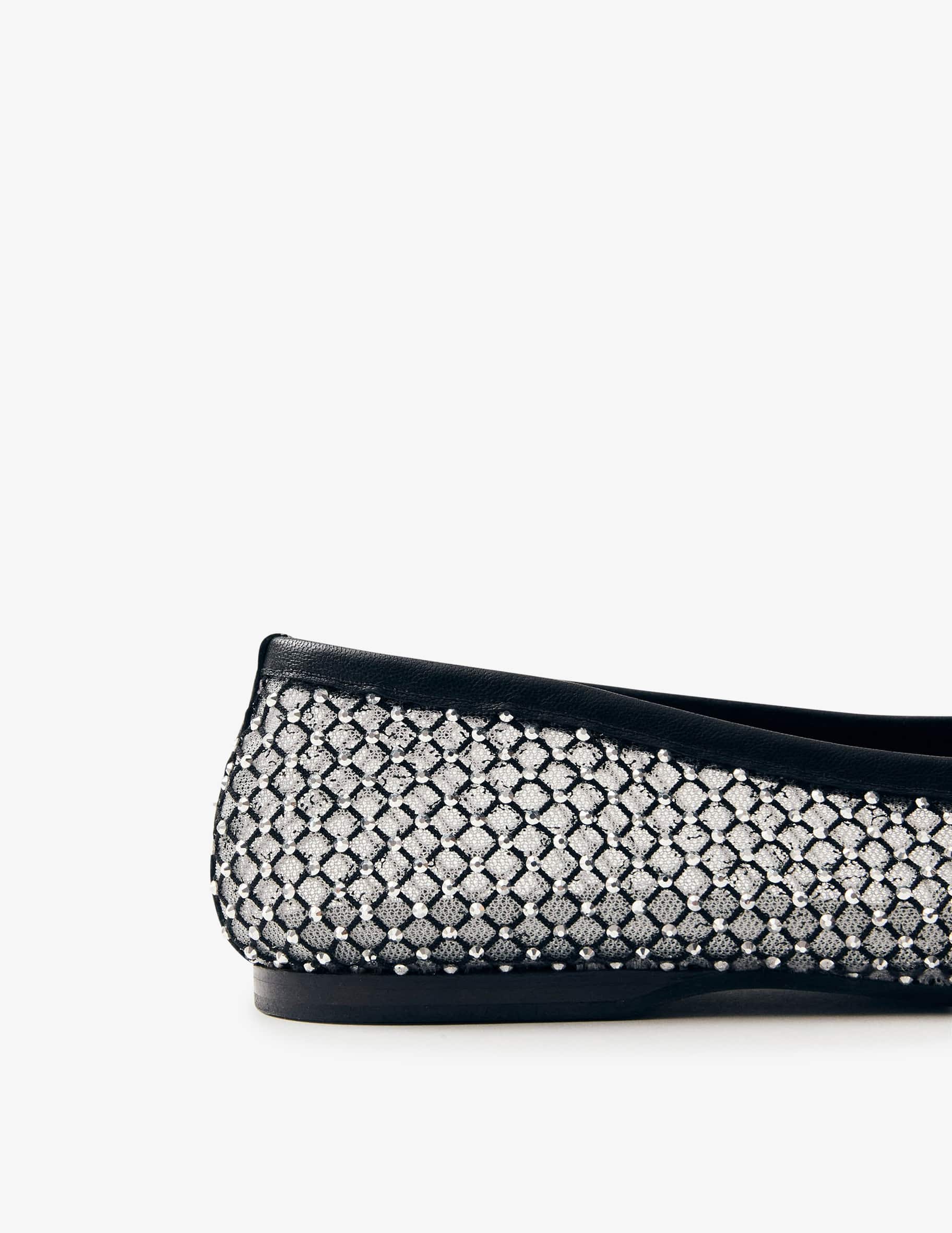 バレエシューズ ALOHAS Lorain mesh ballerinas with rhinestones inserts Alohas 'lorain mesh glow' rhinestone ballet flats available