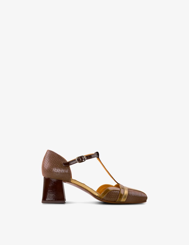 rinascente Chie Mihara T-bar snake-effect pumps
