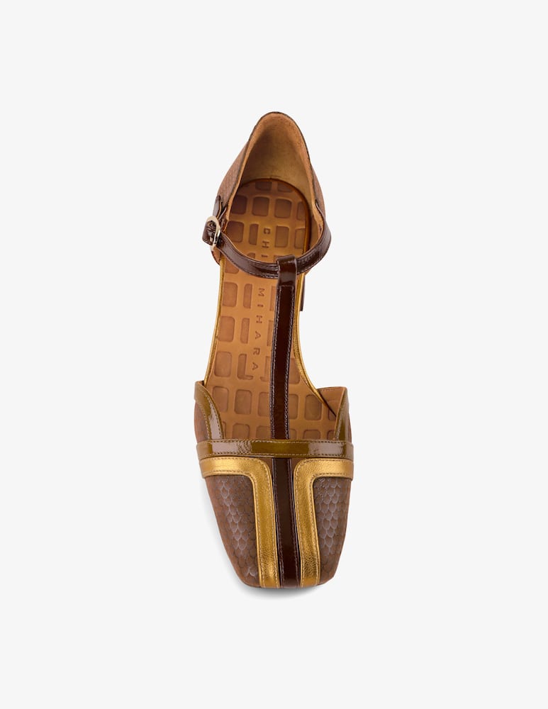 rinascente Chie Mihara T-bar snake-effect pumps