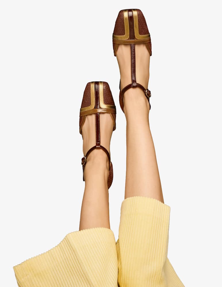 rinascente Chie Mihara T-bar snake-effect pumps