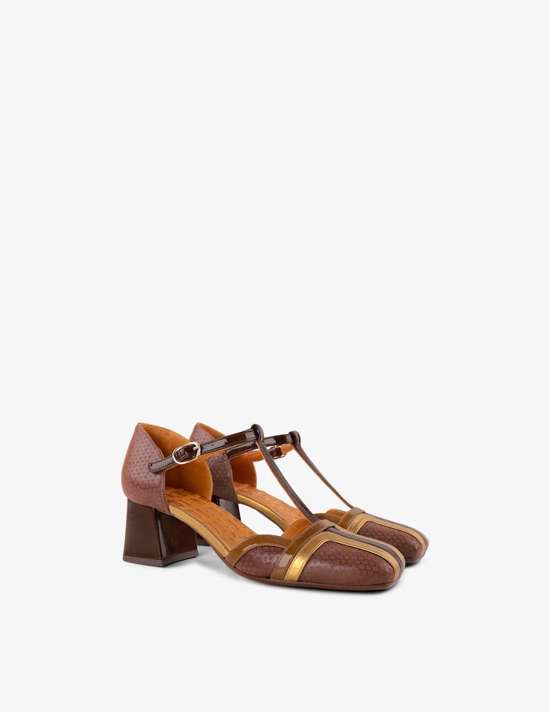 rinascente Chie Mihara T-bar snake-effect pumps