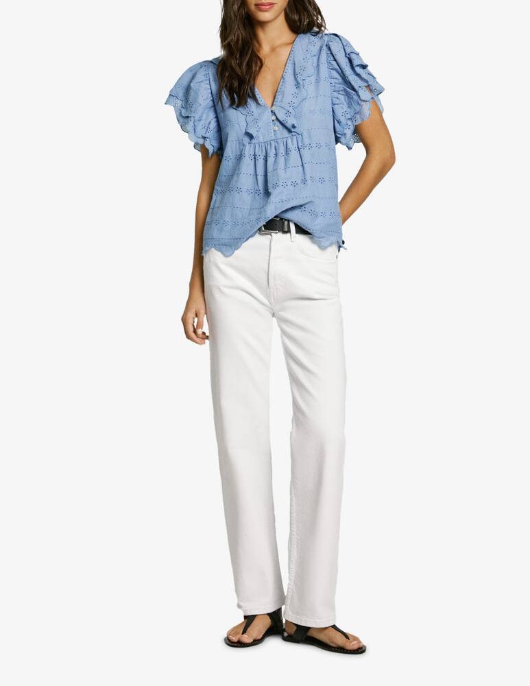 rinascente Pepe Jeans Eyelet ruffle blouse