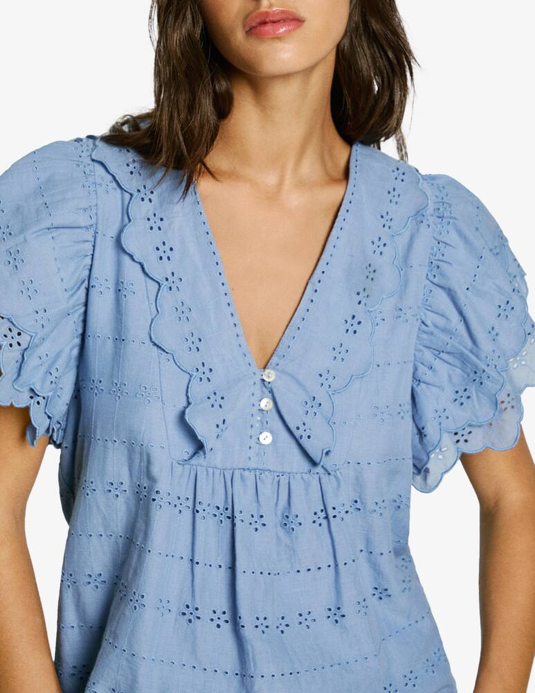 rinascente Pepe Jeans Eyelet ruffle blouse