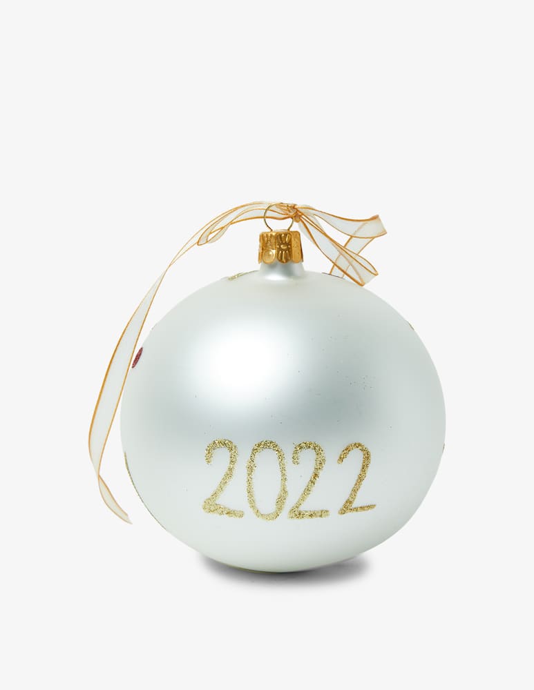 rinascente Ornex Pallina Anno 2023 Con Foglie - Bianco