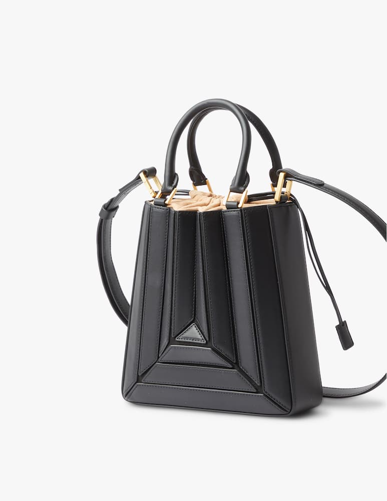 rinascente Mlouye Sera Tall mini leather crossbody bag - black