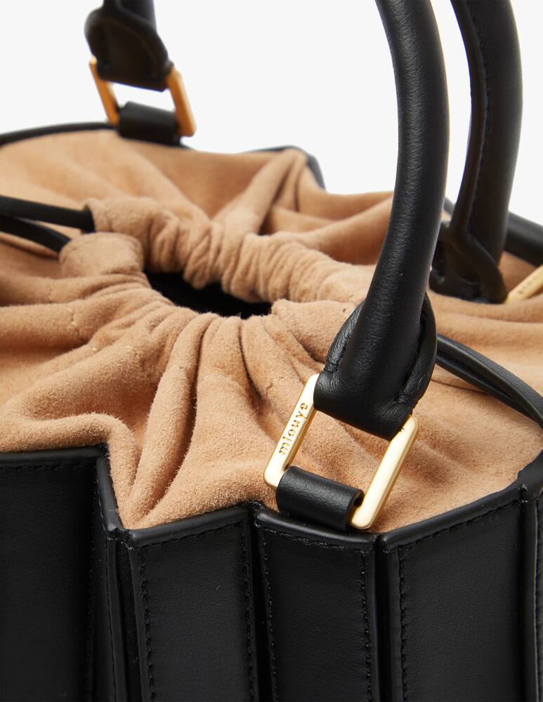 rinascente Mlouye Sera Tall mini leather crossbody bag - black