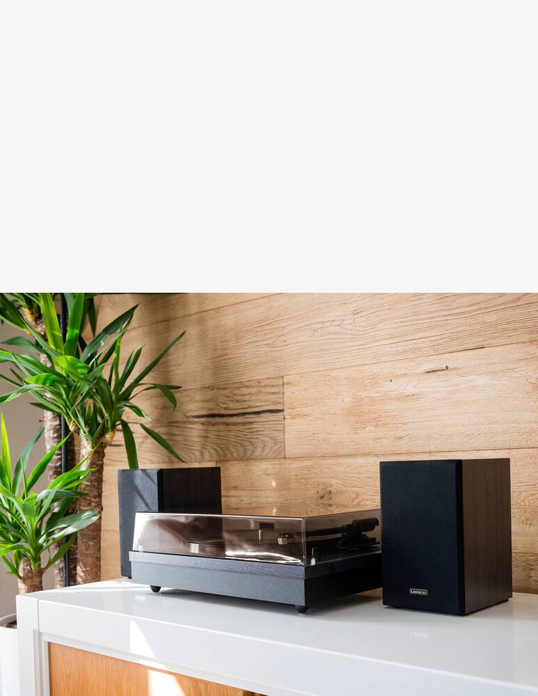 rinascente Lenco LS-301 Turntable With Bluetooth And Wooden Speaker - Black