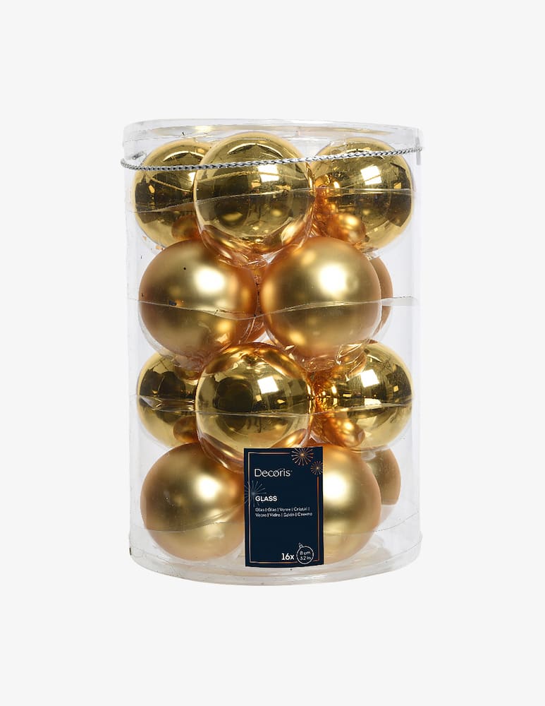 Kaemingk Box 16 palline vetro shiny matt 8 cm - immagine 1