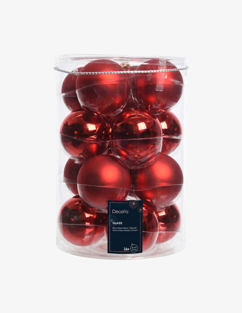 Kaemingk Box 16 palline vetro lucido e opaco 8cm - immagine 1 Kaemingk Box 16 palline vetro lucido e opaco 8cm - immagine 1