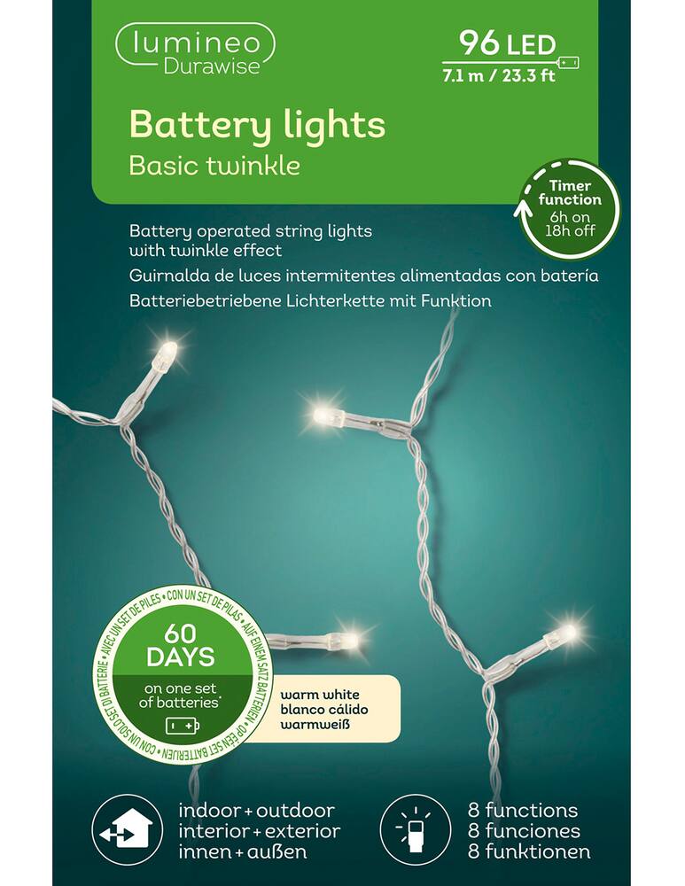 rinascente Kaemingk Catena Led 8 Funzioni per Esterno con Batteria