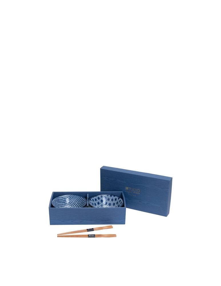 rinascente TOKYO design studio Ciotole Tayo box regalo 2pz 15.2x6.7cm Star & Lines - Blu