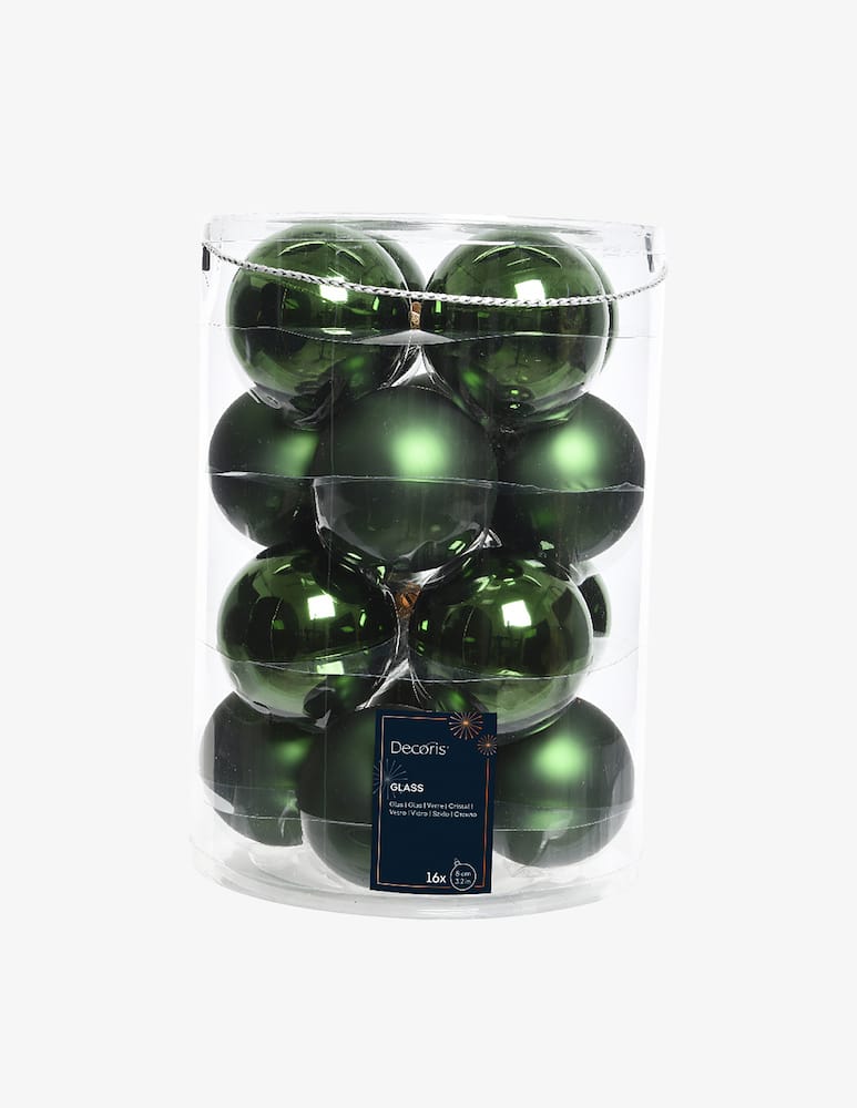 rinascente Kaemingk Box16 Palline Glass Shiny Matt 8 Cm