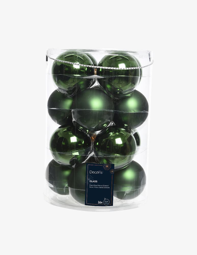 Kaemingk Box 16 palline vetro shiny matt 8 cm - immagine 1 Kaemingk Box 16 palline vetro shiny matt 8 cm - immagine 1