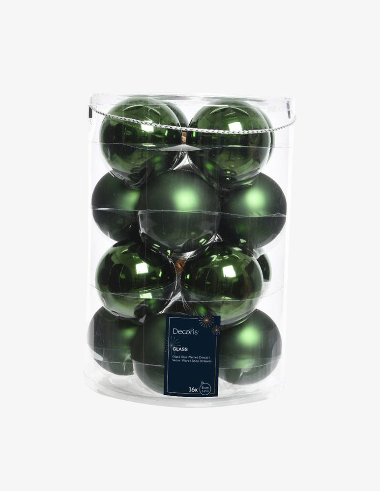 rinascente Kaemingk Box16 Palline Glass Shiny Matt 8 Cm