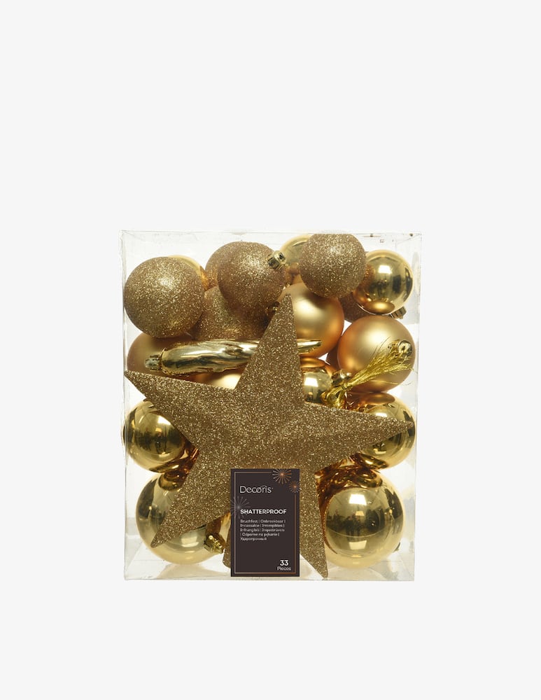 rinascente Kaemingk Shiny Glitter Mix Glass Balls 8 cm Box 33 pcs.