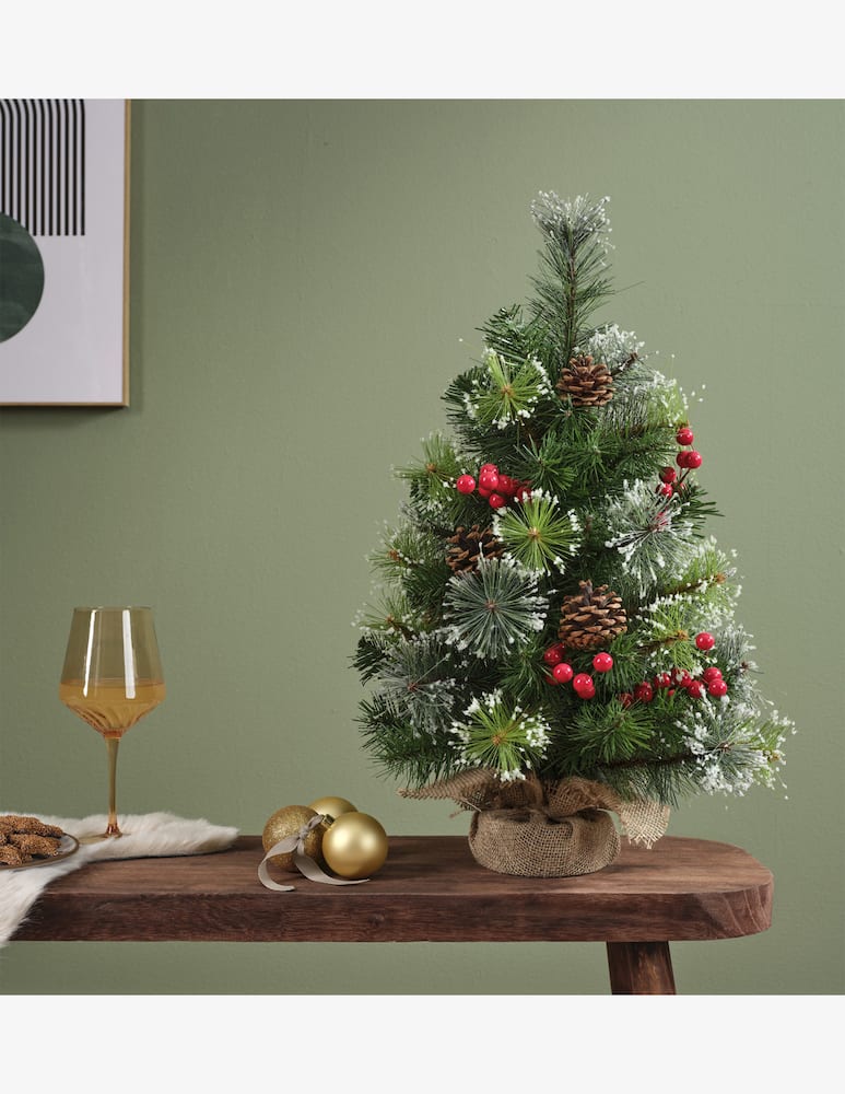 Kaemingk Albero Ipswich mini con bacche rosse/pigne verde h.45cm - immagine 2 Kaemingk Albero Ipswich mini con bacche rosse/pigne verde h.45cm - immagine 2