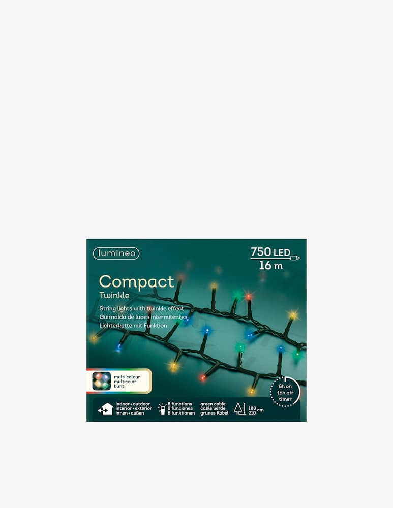 rinascente Kaemingk Lumineo Led Compact 8 Funz. Effetto Twinkle Outdoor 1600cm