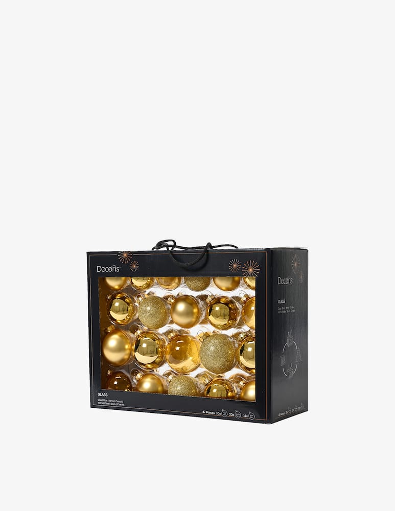 Kaemingk Palline vetro shiny mat box 42pz - immagine 1 Kaemingk Palline vetro shiny mat box 42pz - immagine 1