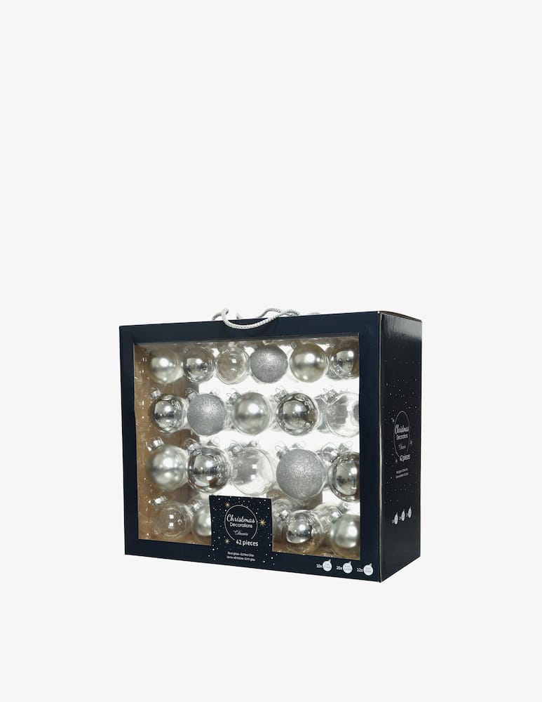 rinascente Kaemingk Palline Vetro Shiny Mat Box 42Pz