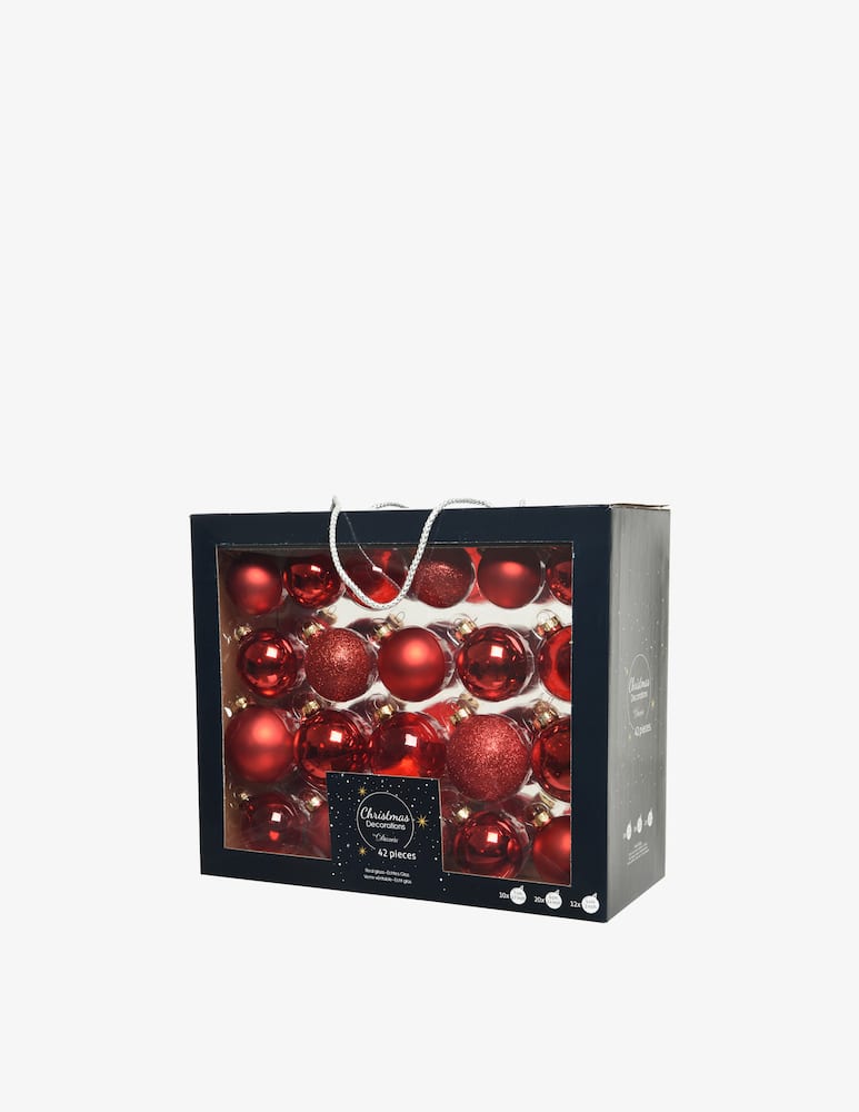 Kaemingk Palline vetro shiny mat box 42pz - immagine 1 Kaemingk Palline vetro shiny mat box 42pz - immagine 1