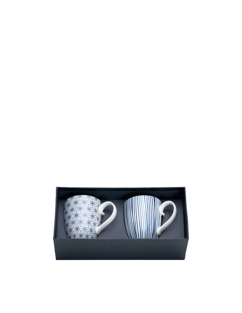 TOKYO design studio Mug Nippon Blue Set 2Pcs 8.5X10.2Cm 380Ml Star & Lines - picture 1 TOKYO design studio Mug Nippon Blue Set 2Pcs 8.5X10.2Cm 380Ml Star & Lines - picture 1