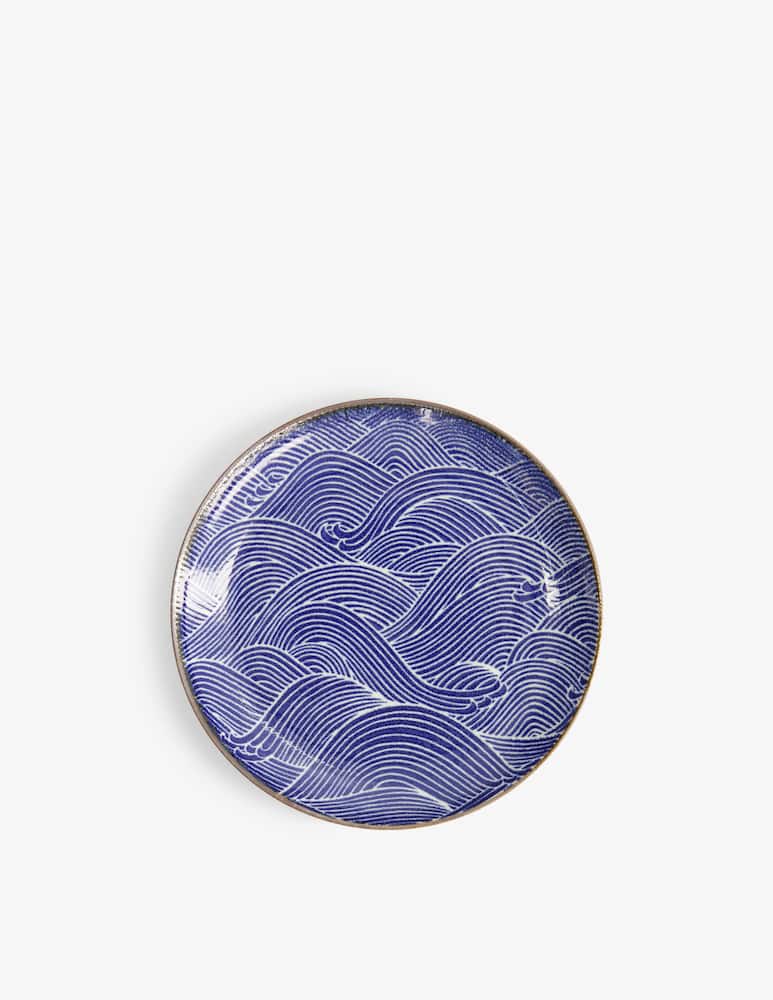 rinascente TOKYO design studio Seigaiha Blue Plate 21.5X3Cm