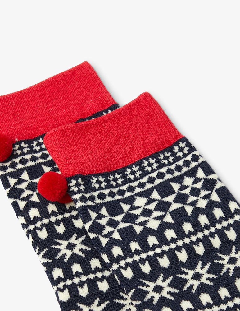 rinascente Scotch & Soda Socks novegese with pom pom - Red