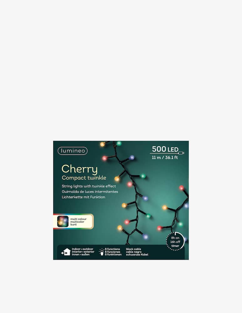 Kaemingk Luci LED a ciliegia 8 funzioni outdoor multi 1100cm-500L - immagine 1 Kaemingk Luci LED a ciliegia 8 funzioni outdoor multi 1100cm-500L - immagine 1