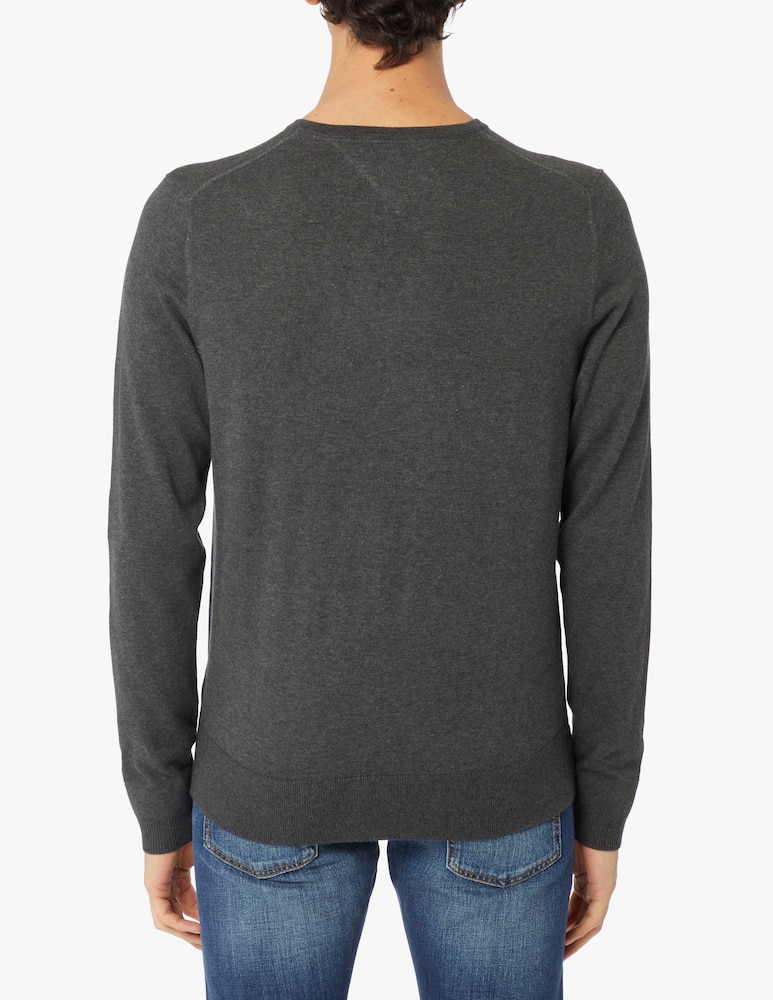 rinascente Tommy Hilfiger Core cotton silk v neck - grey