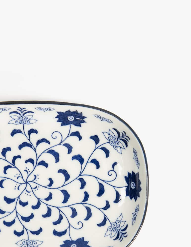 rinascente TOKYO design studio Tokyo Blue Botan Piatto Rettangolare