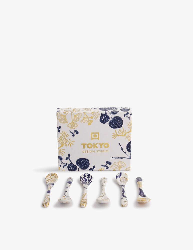 rinascente TOKYO design studio Flora Japonica Gold Cucchiaino Set 6 Pz