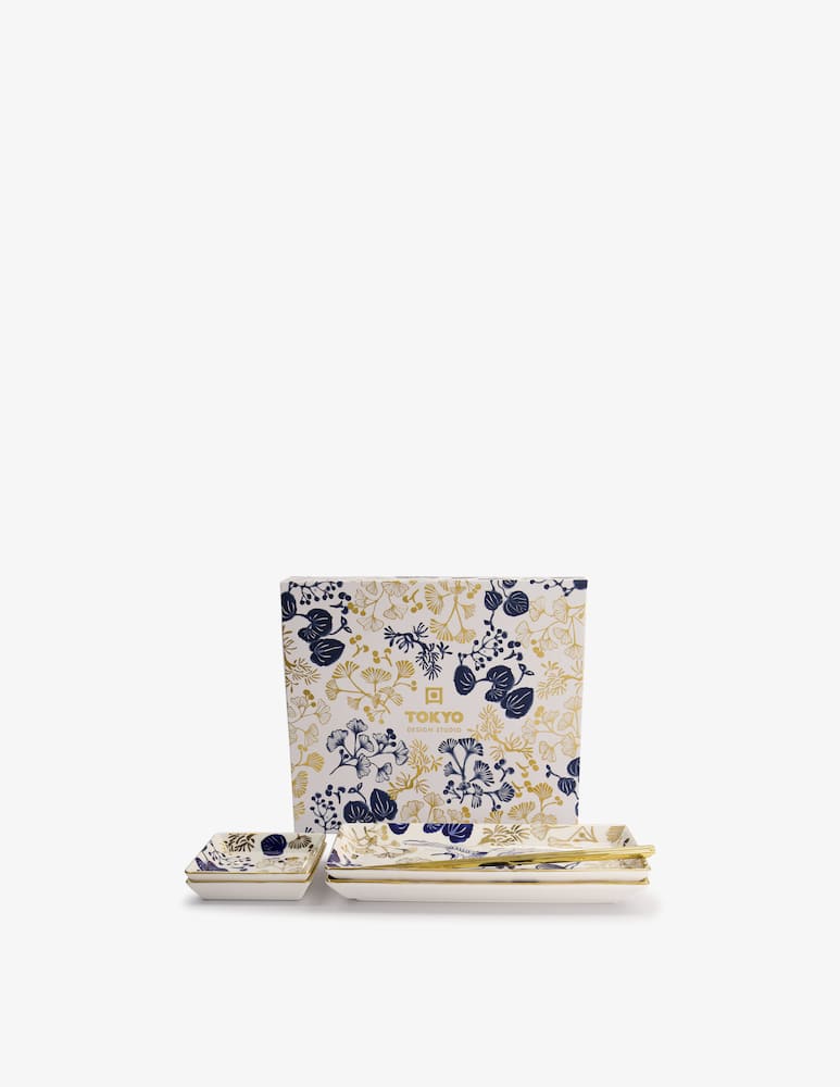rinascente TOKYO design studio Flora Japonica Gold Sushi Piatto Gift Set 4Pcs