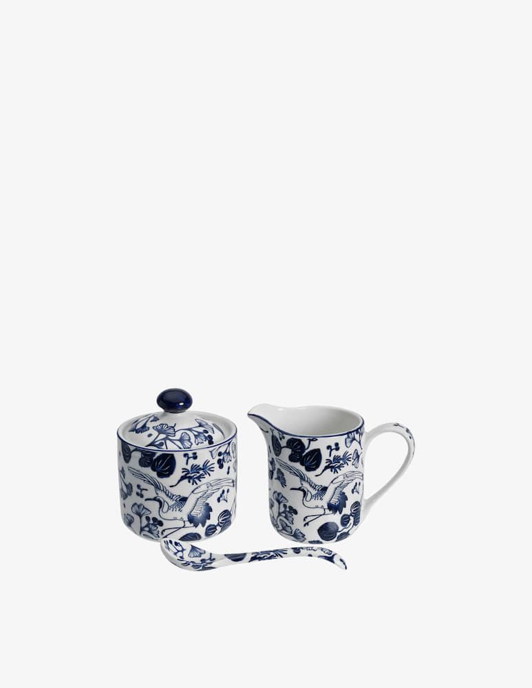 rinascente TOKYO design studio Flora Japonica Set Latte E Zucchero Con Scatola Regalo - Blu