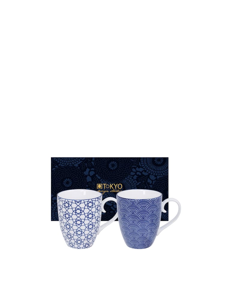 TOKYO design studio Mug set 2 pcs 8.5x10.2cm 380ml Wave & Dots - picture 1
