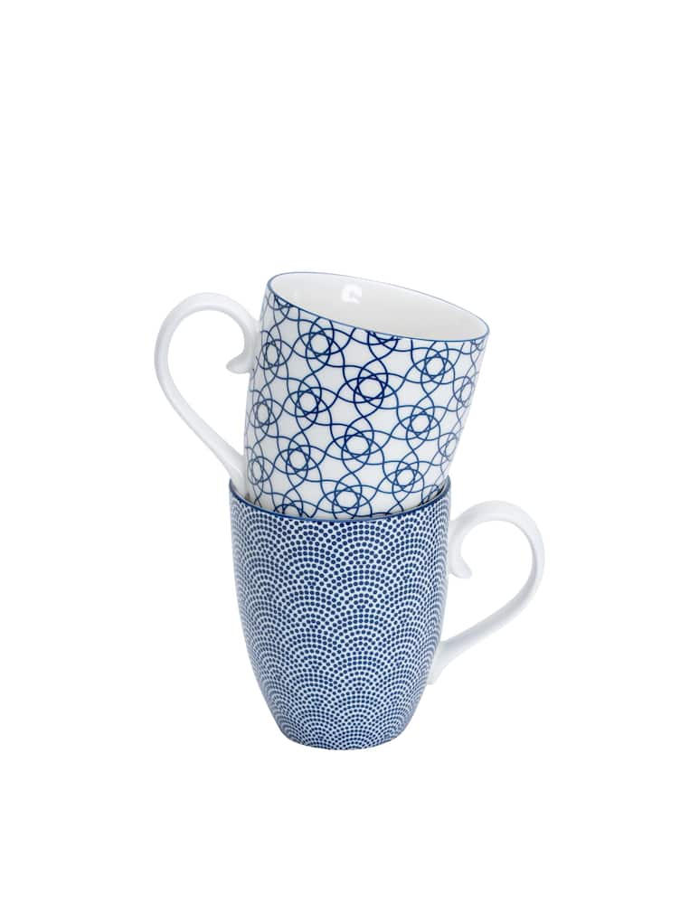 TOKYO design studio Mug set 2 pcs 8.5x10.2cm 380ml Wave & Dots - picture 3