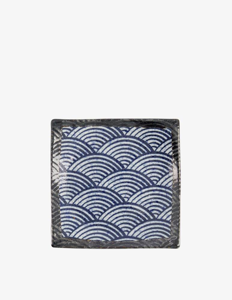 rinascente TOKYO design studio Aisai Seigaiha Sq. Plate - Blue
