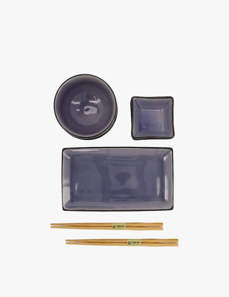 rinascente TOKYO design studio Glassy Blue Sushi Set 8 Pz - Blu