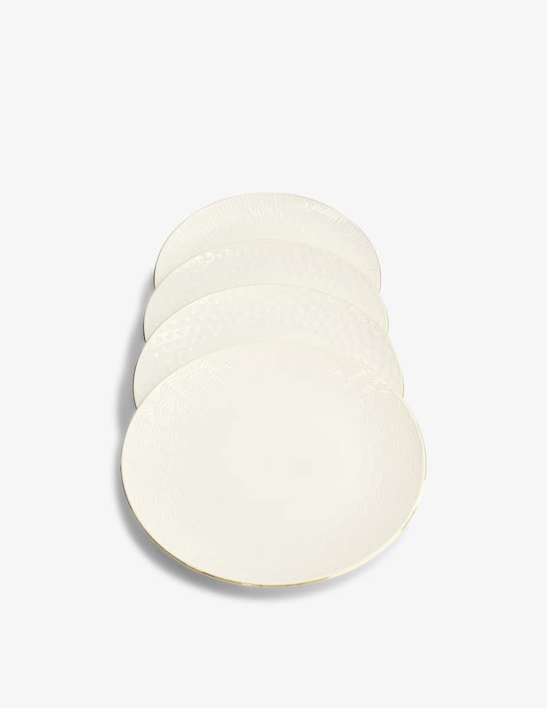 rinascente TOKYO design studio Nippon White Gold Rim Piatti Set 4 pz