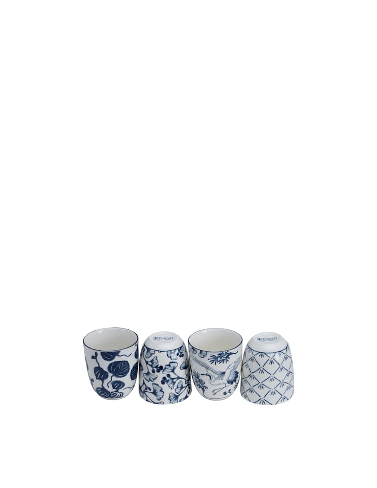rinascente TOKYO design studio Flora Japonica cup set x 4 pcs 6.7x7.7cm 170ml - White