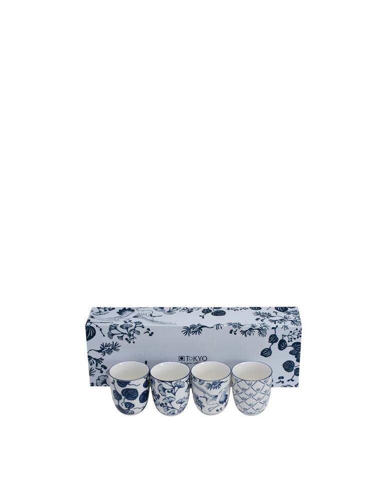 rinascente TOKYO design studio Flora Japonica cup set x 4 pcs 6.7x7.7cm 170ml - White