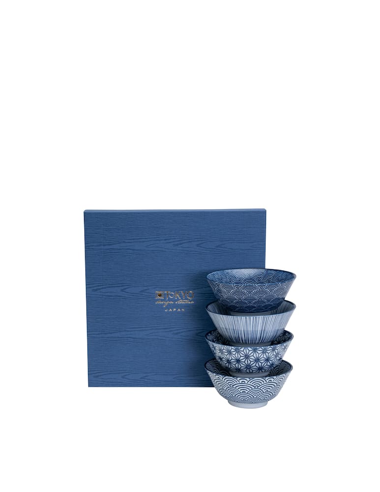 TOKYO design studio Bowl Nippon Blue Tayo Giftbox 4Pcs 15.2X6.7Cm 500Ml - picture 1 TOKYO design studio Bowl Nippon Blue Tayo Giftbox 4Pcs 15.2X6.7Cm 500Ml - picture 1