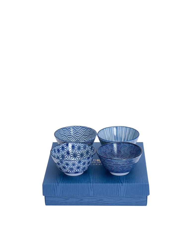 rinascente TOKYO design studio Ciotola di riso box regalo 4pz 12x6.4cm 300ml - Blu