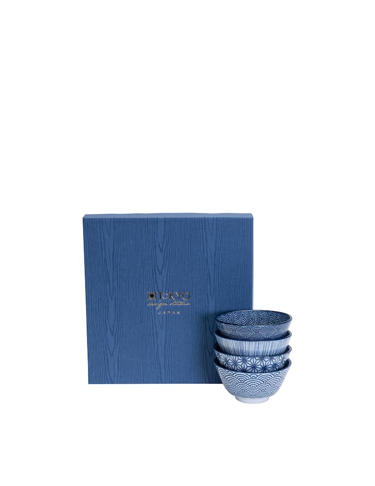 rinascente TOKYO design studio Ciotola di riso box regalo 4pz 12x6.4cm 300ml - Blu