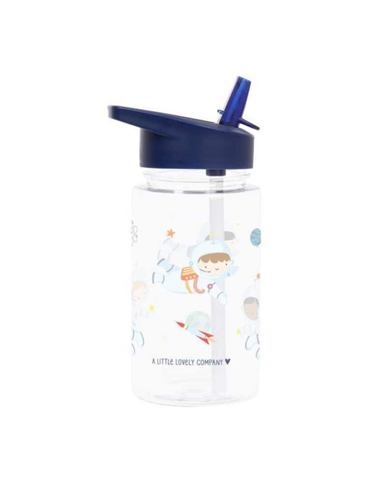 rinascente Little Lovely Company Astronaut baby bottle with straw - blue