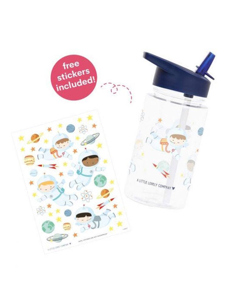 rinascente Little Lovely Company Astronaut baby bottle with straw - blue