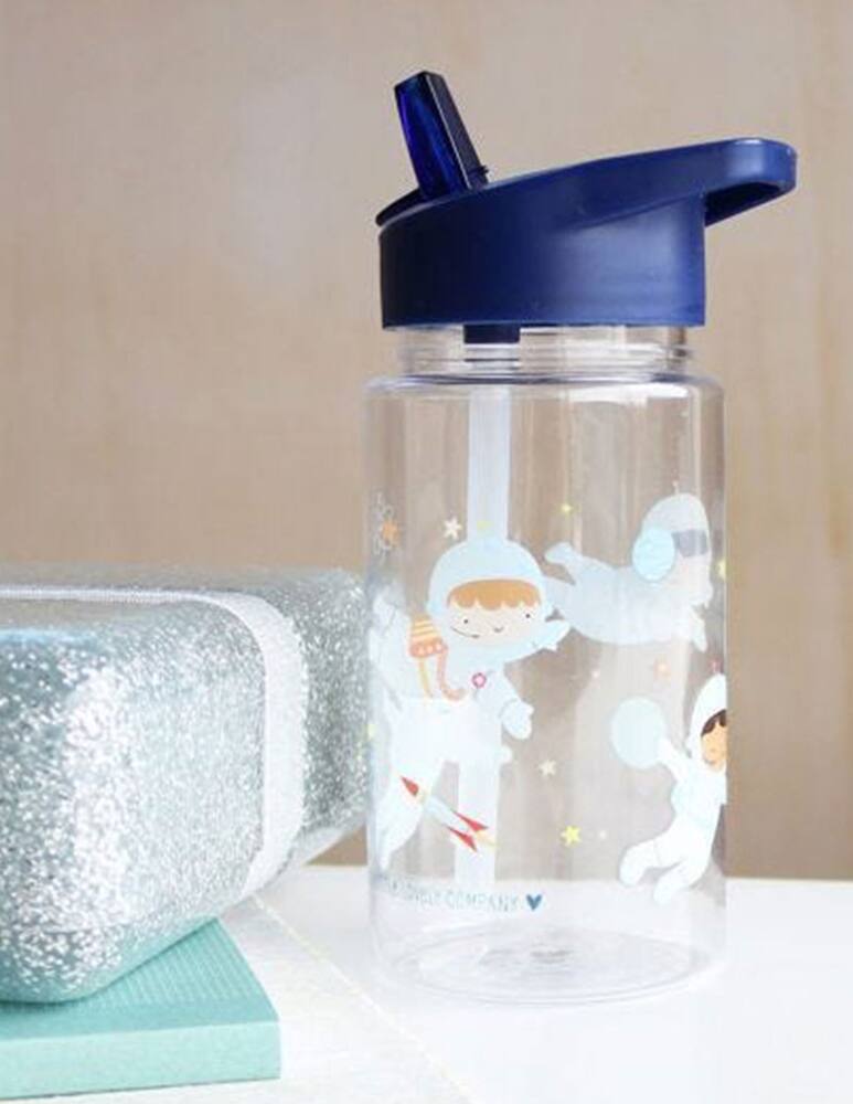 rinascente Little Lovely Company Astronaut baby bottle with straw - blue